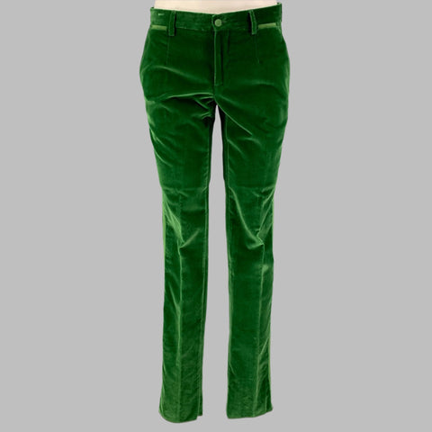 DOLCE & GABBANA Size 36 R Green Velvet Double Breasted Shawl 3 Piece Suit