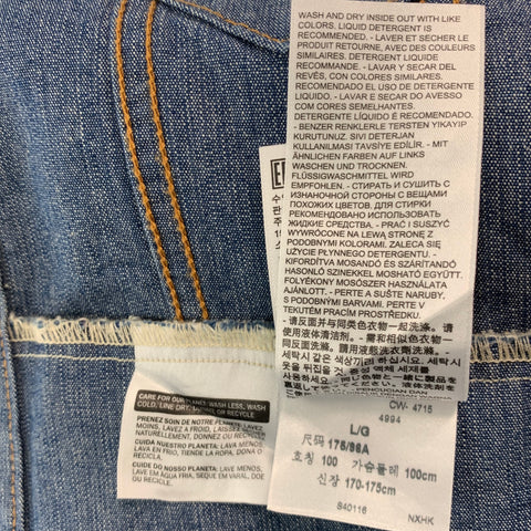 LEVI STRAUSS Size L Blue Contrast Stitch Cotton Trucker Jacket