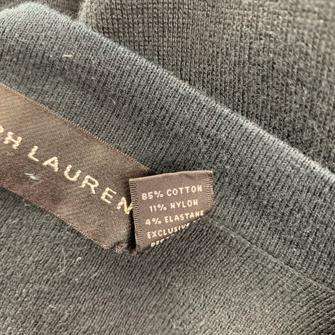 RALPH LAUREN Black Label Size M Black Cotton Blend Epaulettes Pullover Sweater