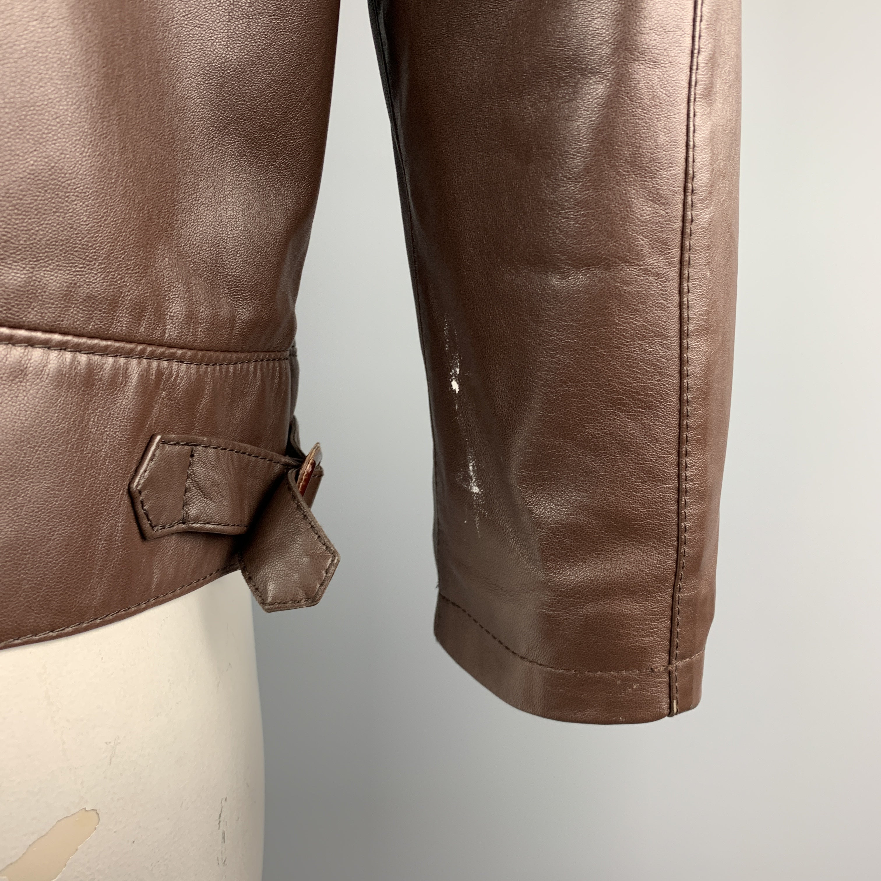 SCHIATTI & CO. Size L Brown Leather Beaver Lining Detachable Fur Colla –  Sui Generis Designer Consignment