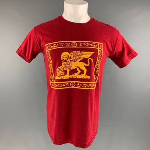 GILDAN Size M Red Orange Graphic Cotton Short Sleeve T-shirt