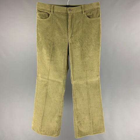 KENZO Size 38 Olive Corduroy Wide Leg Casual Pants