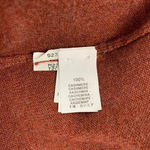 BRUNELLO CUCINELLI Size L Brick Knitted Cashmere V-Neck Sweater