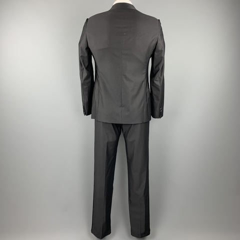 ARMANI COLLEZIONI Size 40 Black Wool / Silk Shawl Collar Tuxedo Suit