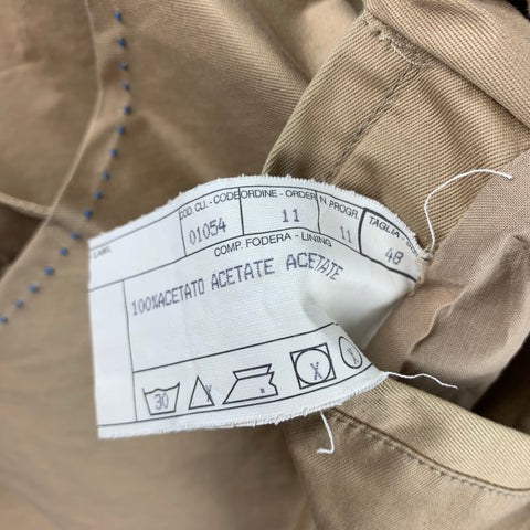 LANVIN Size L Khaki Cotton Blend Stiff Paper Collared Work Jacket