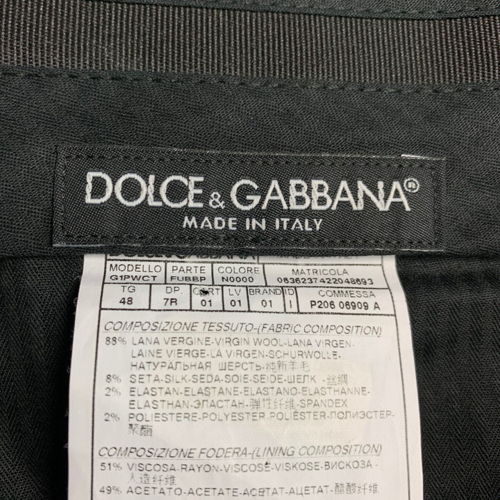DOLCE &amp; GABBANA Taille 32 Pantalon de smoking en laine mélangée noire