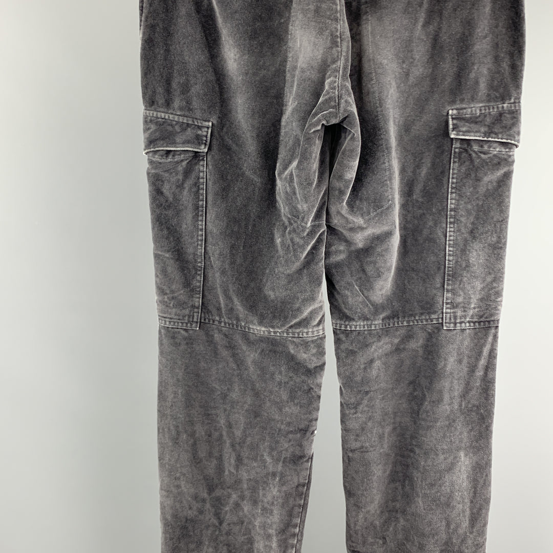 VIKTOR &amp; ROLF Talla 36 Pantalones casuales de mezcla de algodón sólido gris
