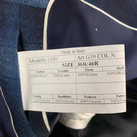 PAUL SMITH The Kensington Taille 36 Manteau de sport à revers cranté en laine à carreaux bleu marine et bleu