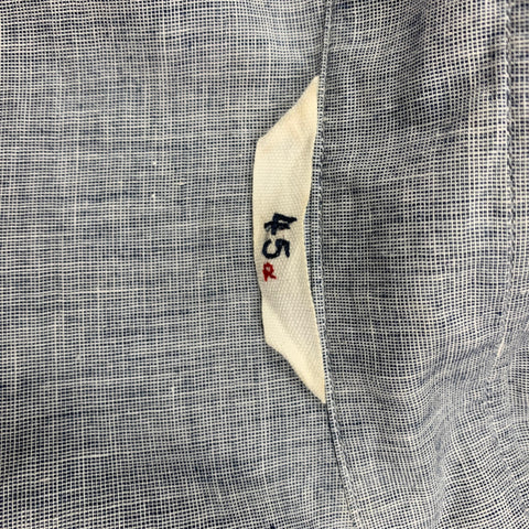 45rpm Size XL Light Gray Heather Cotton Button Down Short Sleeve Shirt