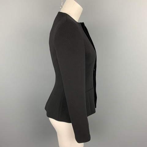 RALPH LAUREN Taille 2 Veste à boutons cachés en laine noire