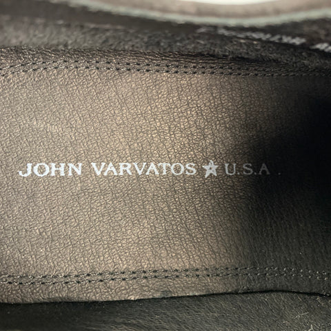 JOHN VARVATOS * USA Taille 11 Chaussures à lacets en cuir antique noir