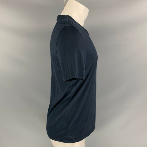 BURBERRY PRORSUM Fall 2016 Size S Navy Teal Cotton Rajastani Mirror Pocket T-shirt