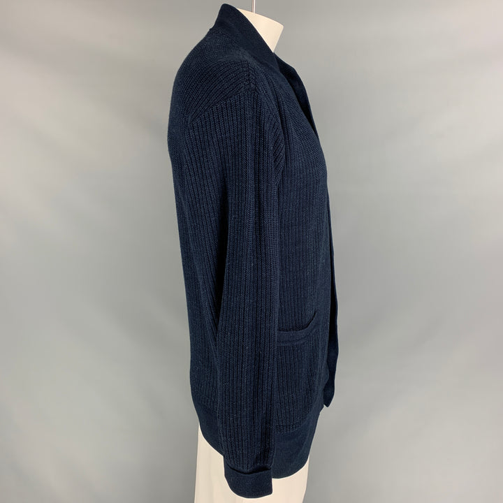 45rpm Size L Indigo Knitted Cotton Buttoned Jacket