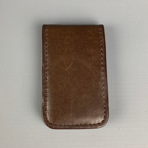 RALPH LAUREN Brown Leather Money Clip