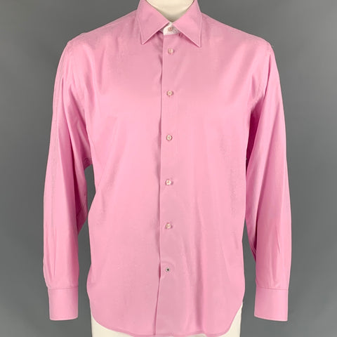ROBERT GRAHAM Camisa de manga larga con botones de algodón jacquard rosa talla XL