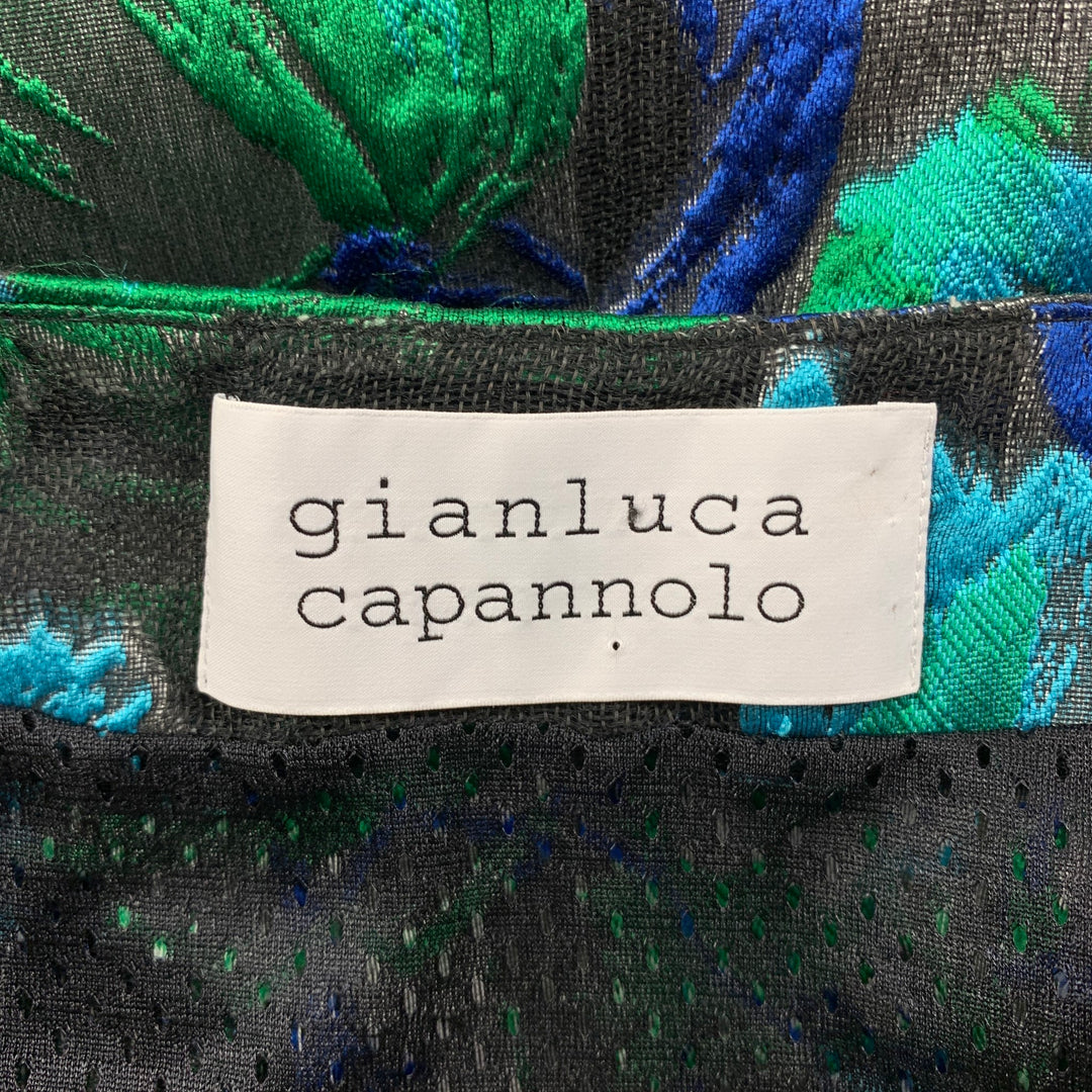 GIANLUCA CAPANNOLO Size 6 Blue Green Polyester Blend Vest