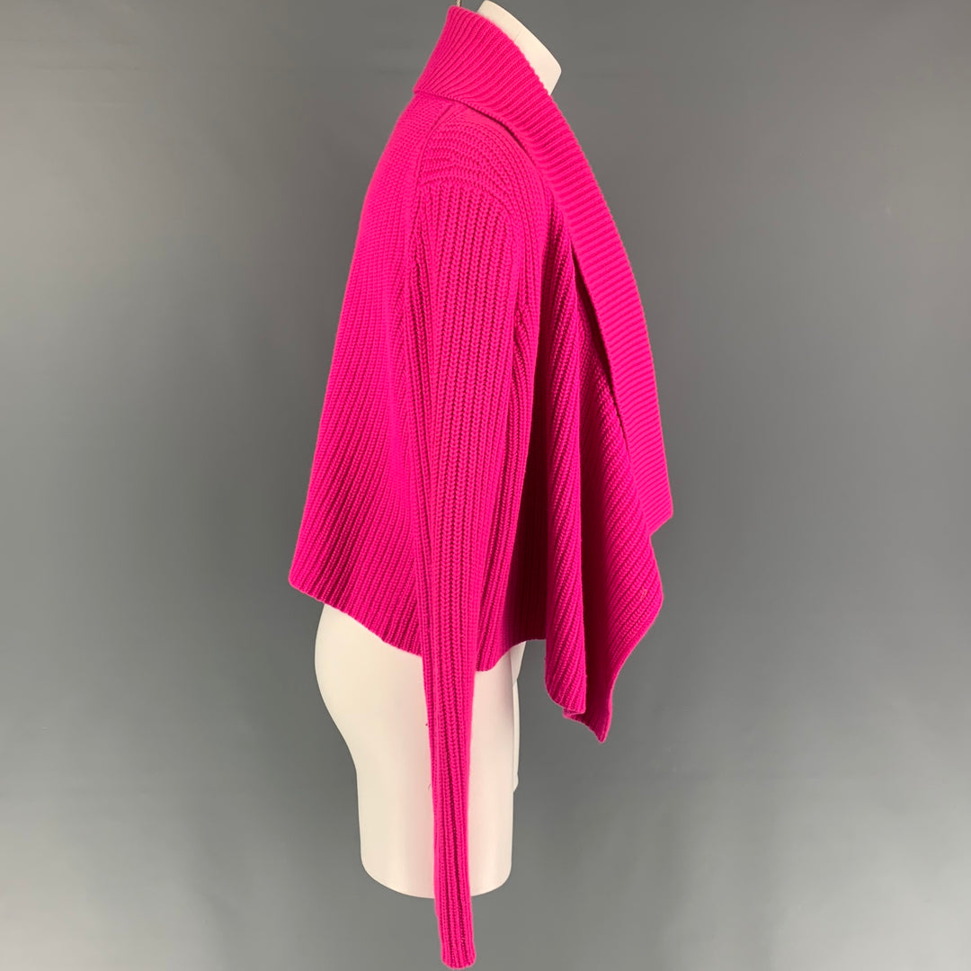 MICHAEL KORS Size S Pink Knitted Cashmere Shawl Collar Cardigan