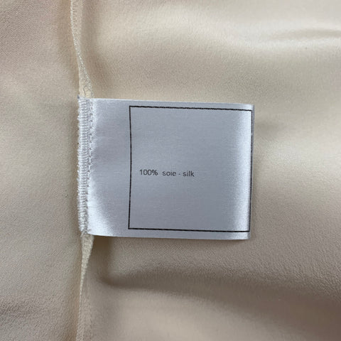 CHANEL 00100 05P Size 4 Beige Silk Sleeveless Dress Top
