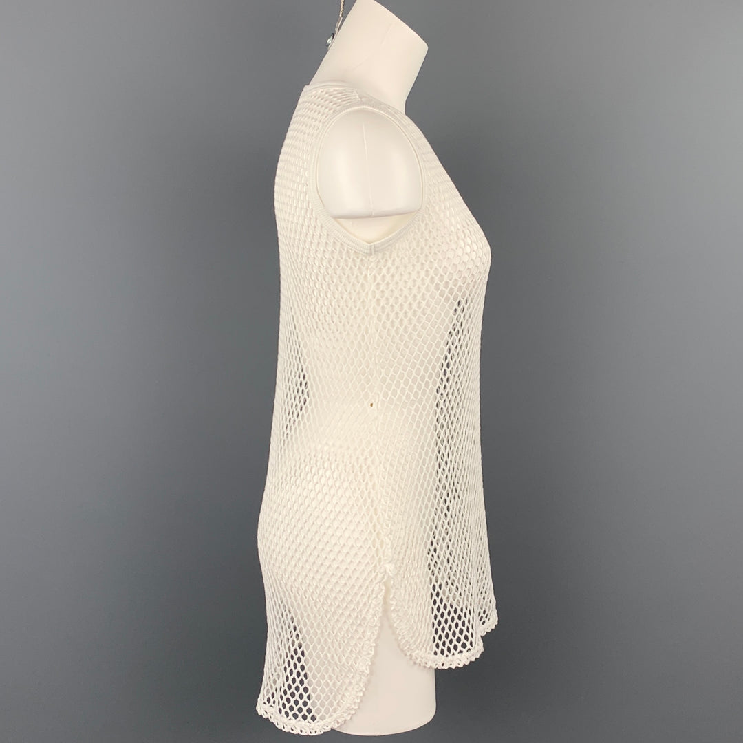 Y's by YOHJI YAMAMOTO Size S White Mesh Cotton Sleeveless Tank Top