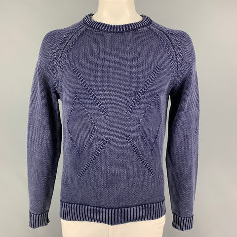 MARC by MARC JACOBS Size M Blue Knit Cotton Nylon Crew-Neck Sweater