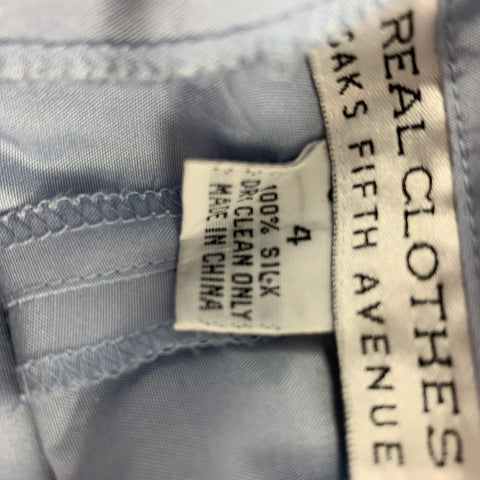 REAL CLOTHES Talla 4 Pantalones cortos de talle alto de seda azul claro