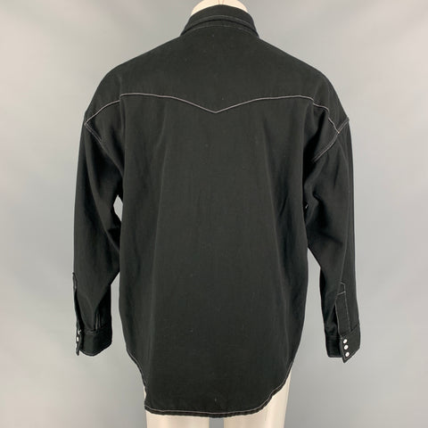 LEVI'S MADE & CRAFTED Size M Black Contrast Stitch Cotton Long Sleeve Shirt