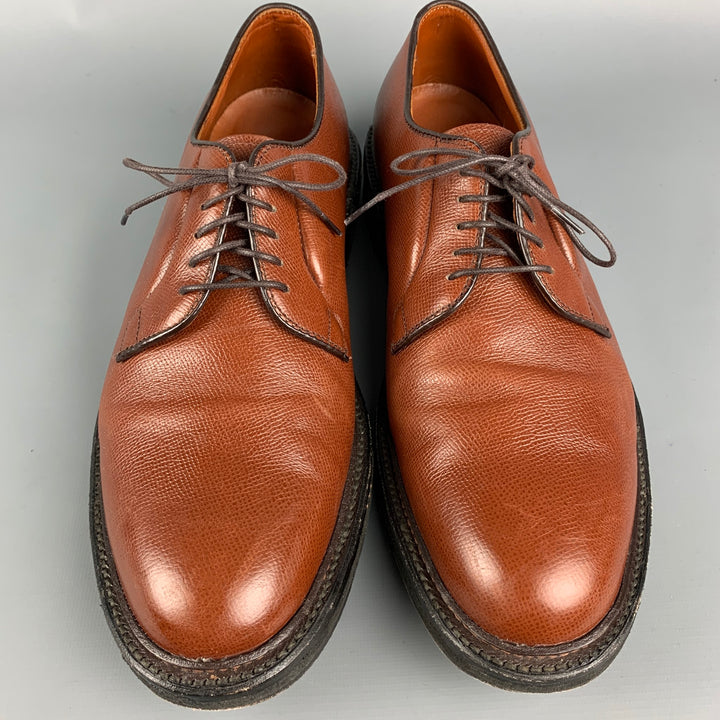 ALDEN Size 11 Brown Textured Leather Lace Up All Weather Walker Shoes