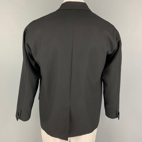 THE PERMANENT EYE Size 44 Black Wool Single Breasted Sport Coat