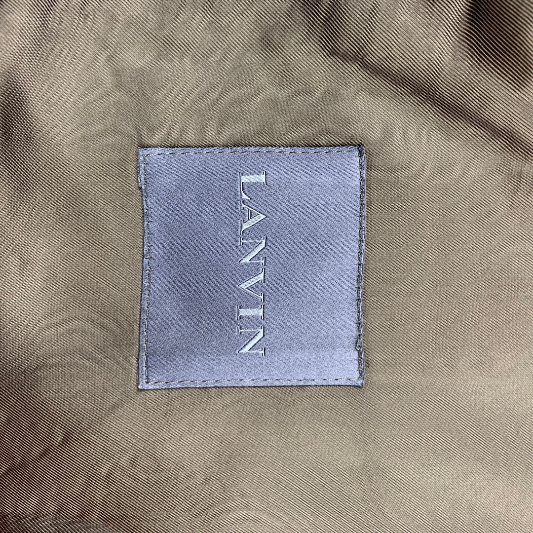 LANVIN Size 40 Black Wool / Lycra Shawl Lapel Tuxedo Sport Coat