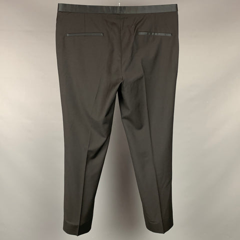 J. LINDEBERG Size 36 Black Wool Slim Fit Tuxedo Dress Pants