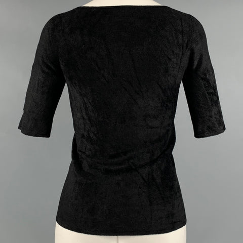 HELMUT LANG Taille S Haut décontracté à manches courtes en polyamide viscose noir
