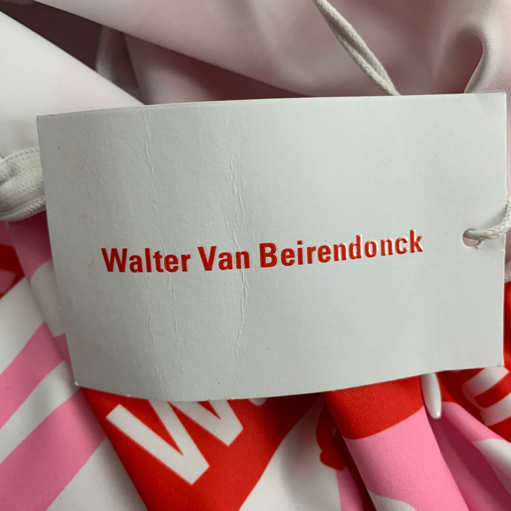 WALTER VAN BEIRENDONCK FW20 Size M White Red Graphic Nylon Jersey Bike Top