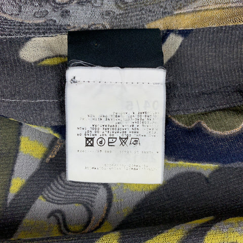 JUST CAVALLI Size S Multi-Color Print Polyamide Snaps Long Sleeve Shirt