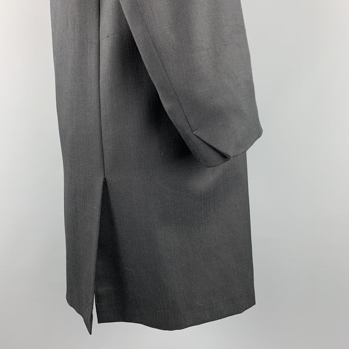 Vintage KUPPENHEIMER Size S Black Wool Peak Lapel Long Coat