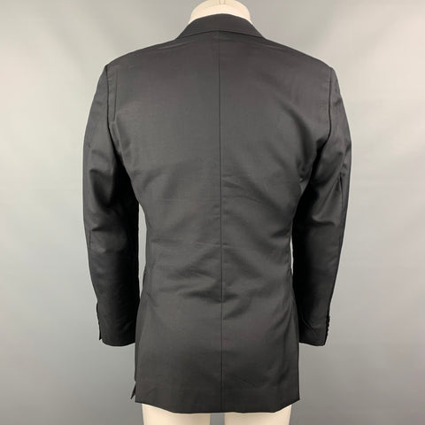 COLECCIÓN CALVIN KLEIN Talla 38 Abrigo deportivo con solapa de pico de lana / seda negro
