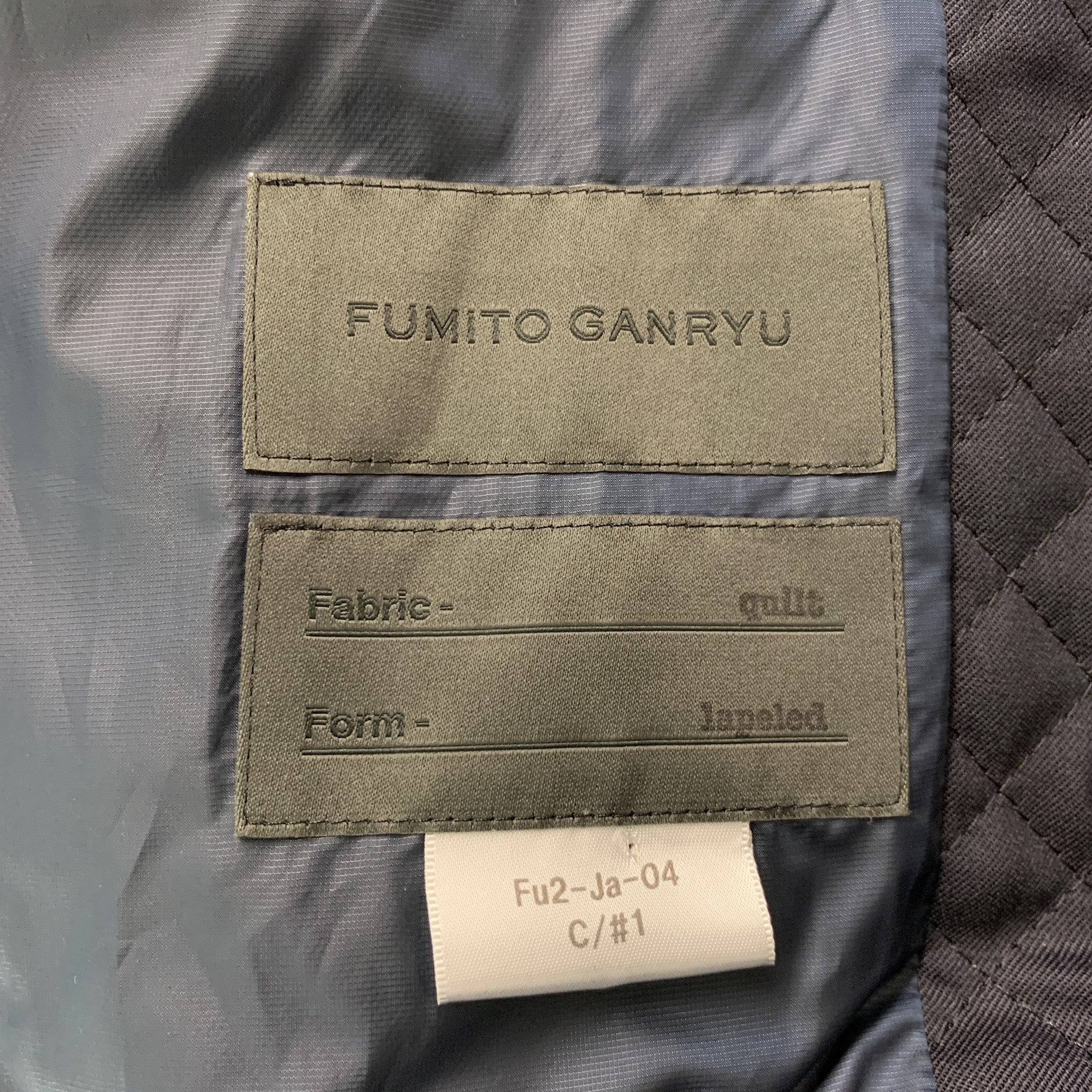 FUMITO GANRYU Size M Navy Quilted Jacket – Sui Generis Designer