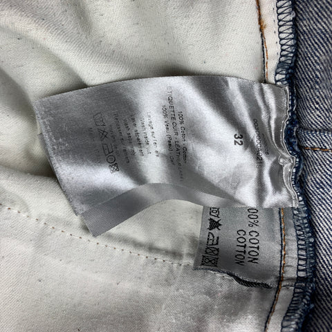 DIOR HOMME Size 32 Indigo Wash Denim Button Fly Jeans
