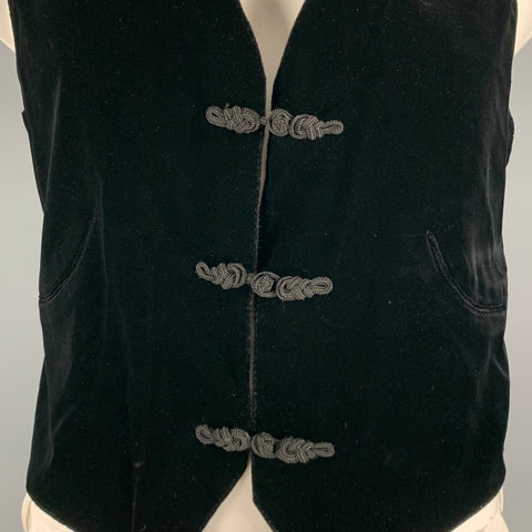 GIORGIO ARMANI Taille 44 Gilet en mélange de viscose velours noir
