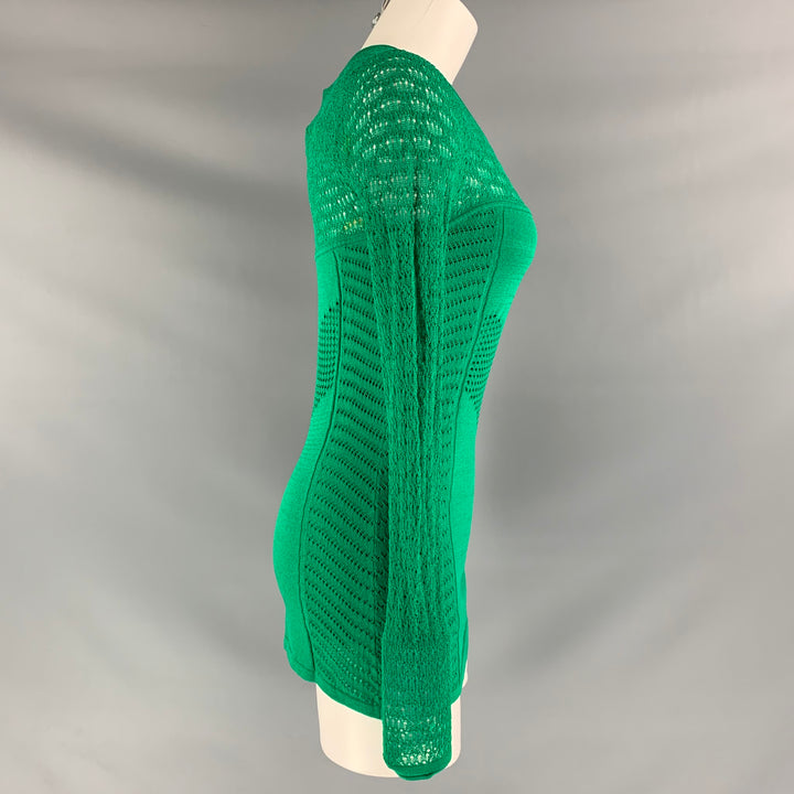 CATHERINE MALANDRINO Size S Green Viscose Blend Textured Pullover
