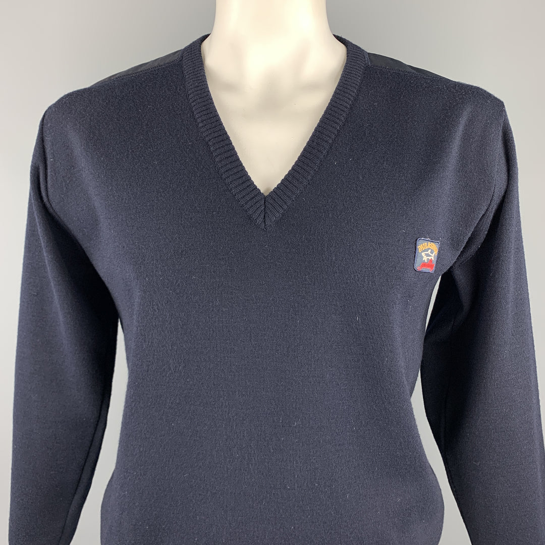 PAUL & SHARK Size L Navy Wool / Acrylic V-Neck Pullover