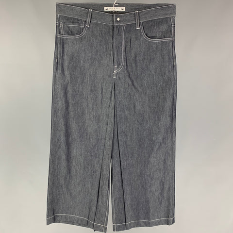SASQUATCHfabrix Talla M Vaqueros de seda de algodón con puntadas en contraste índigo