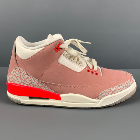 JORDAN Air Jordan 3 Retro 2021Talla 7.5 Zapatillas altas de nailon rosa óxido