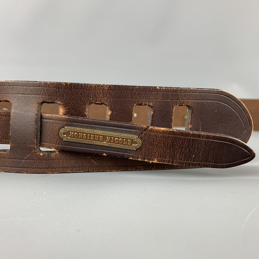 Vintage MATSUDA Monsieur Nicole Brown Leather Belt
