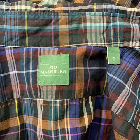 SID MASHBURN Size M Blue Multicolour Plaid  Long Sleeve Shirt