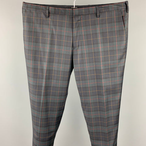 PAUL SMITH Size 36 Blackwatch Plaid Wool Dress Pants
