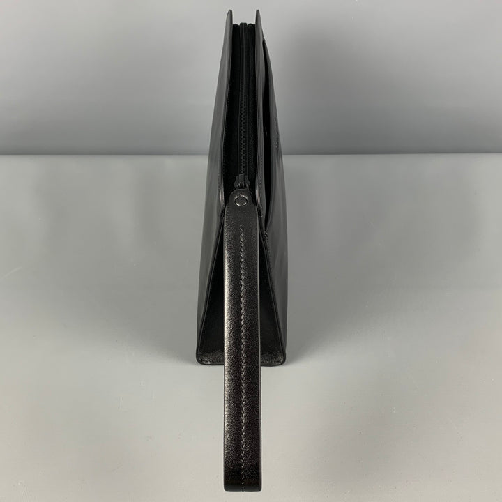 GOLDPFEIL Black Leather Wristlet Oxford Bag