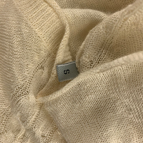 KENZO Size S Beige Knit Linen Scoop Neck Lightweight Pullover