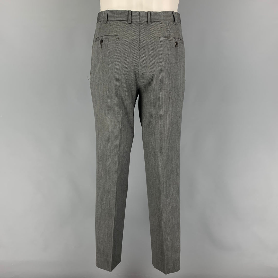 PRADA Size 40 Grey Silver Pinstripe Virgin Wool Silk Suit