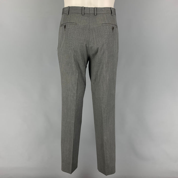 PRADA Size 40 Grey Silver Pinstripe Virgin Wool Silk Suit
