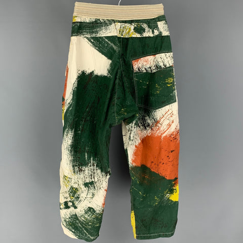 KAPITAL Size S Green & Cream Rip-Stop Bruch Camo Cotton / Nylon Casual Pants